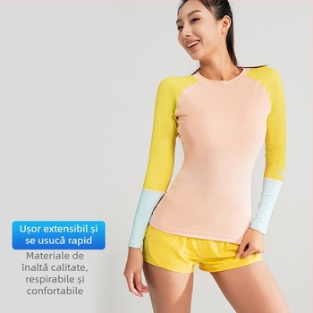 Rash guard UV pentru scufundări, femei, Naeker, material din fibre chimice, model solid