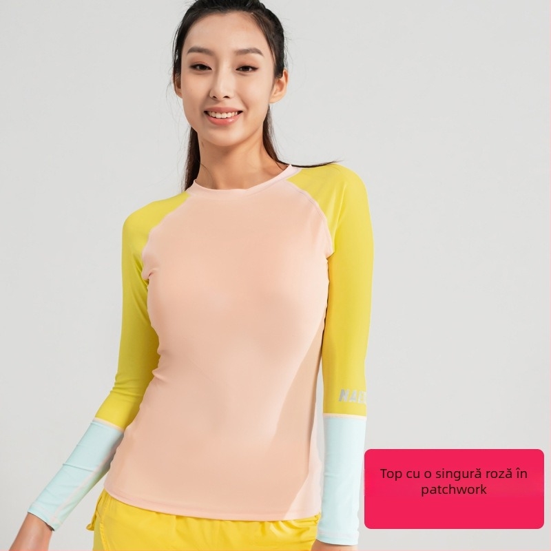 Rash guard UV pentru scufundări, femei, Naeker, material din fibre chimice, model solid