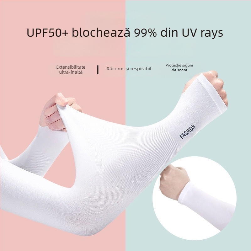 Manșete Ice Silk pentru braț, respirante, absorbante de transpirație, protecție UV (material nylon 80–90%)