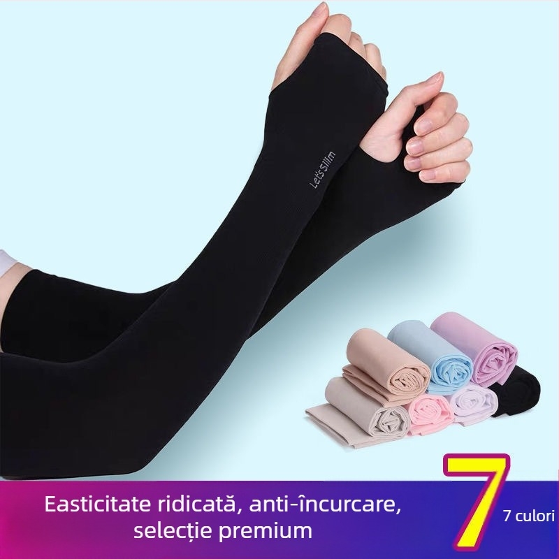 Manșete Ice Silk pentru braț, respirante, absorbante de transpirație, protecție UV (material nylon 80–90%)