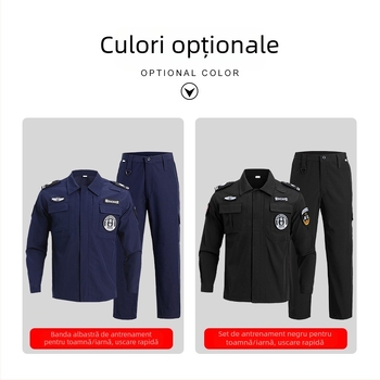 Set uniformă securitate albastru, uscare rapidă pentru iarnă, mâneci lungi
