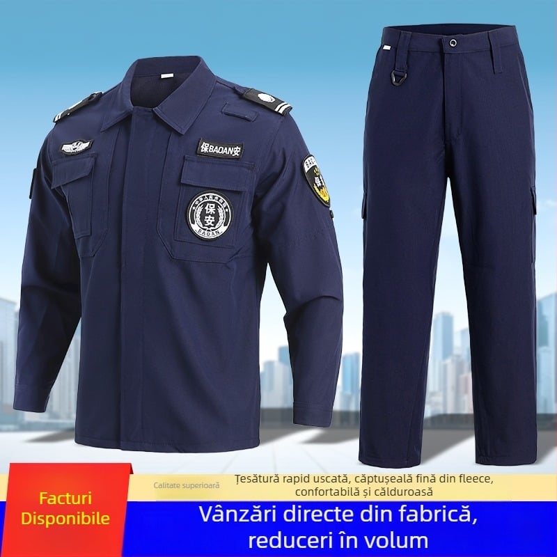 Set uniformă securitate albastru, uscare rapidă pentru iarnă, mâneci lungi