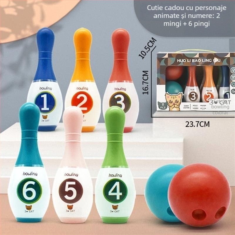 Set de bowling de interior pentru copii și familie — Bowling accessories, Board supplies, Brand: Other