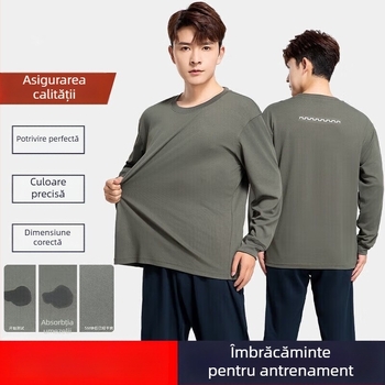 Tricou unisex pentru adulți cu mânecă lungă, guler rotund, din poliester, rezistent la uzură, pentru sport și drumeții