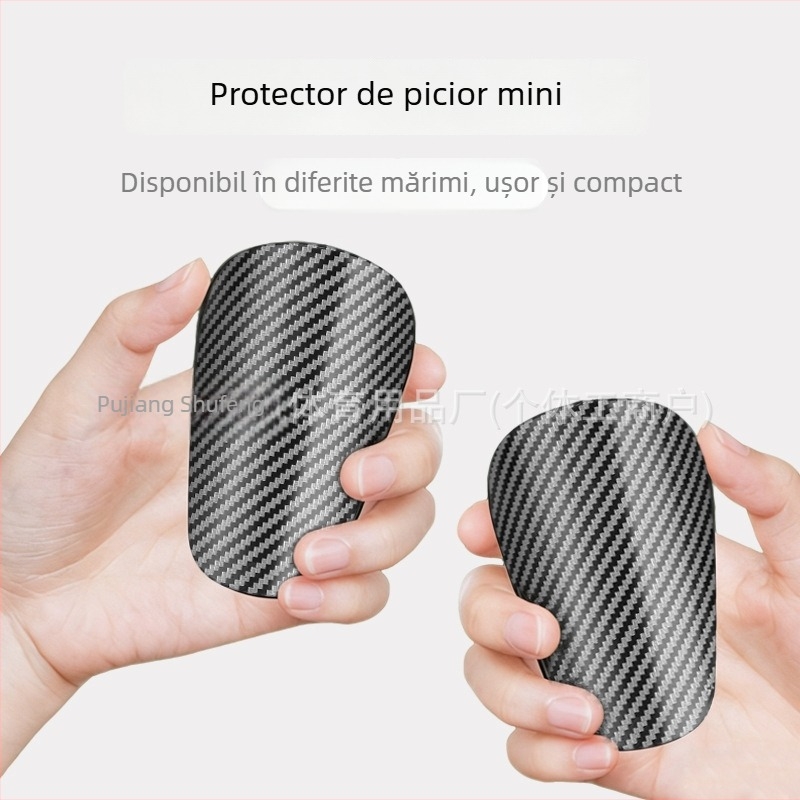 Protecții tibie cu model fibră de carbon, din plastic, HTB46, Naili, pentru fotbal