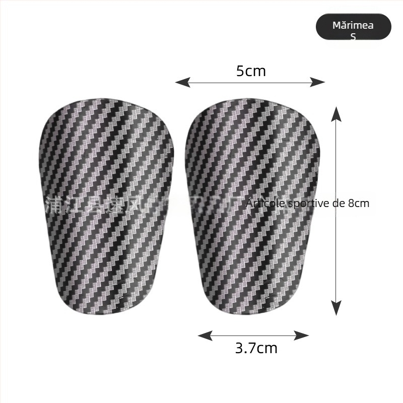 Protecții tibie cu model fibră de carbon, din plastic, HTB46, Naili, pentru fotbal