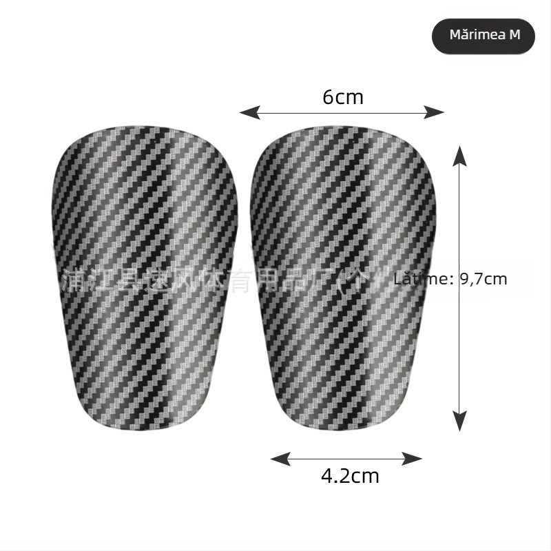 Protecții tibie cu model fibră de carbon, din plastic, HTB46, Naili, pentru fotbal