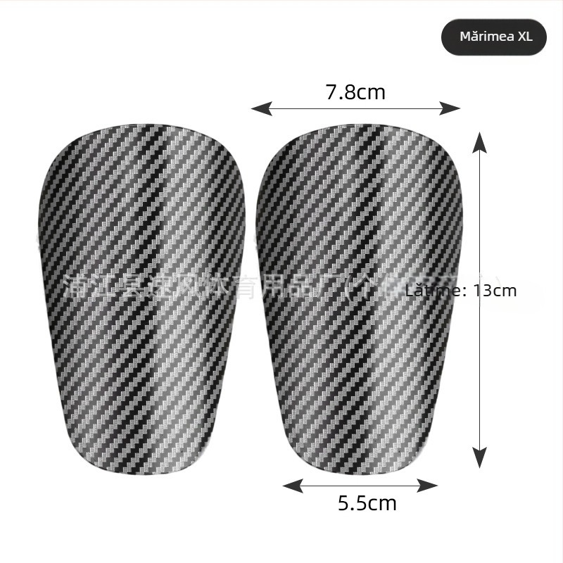 Protecții tibie cu model fibră de carbon, din plastic, HTB46, Naili, pentru fotbal
