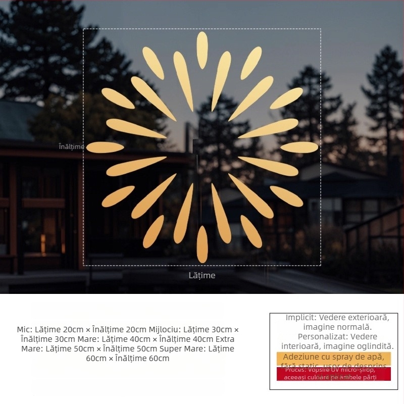 Sticker electrostatic pentru fereastră — decor festiv cu artificii, PVC material, adeziv electrostatic, model festiv, stil modern minimalist, potrivit pentru living, dormitor, spații comerciale