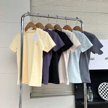 070101 Tricou pentru femei, cu mâneci scurte, pentru yoga, fitness și alergare, uscare rapidă