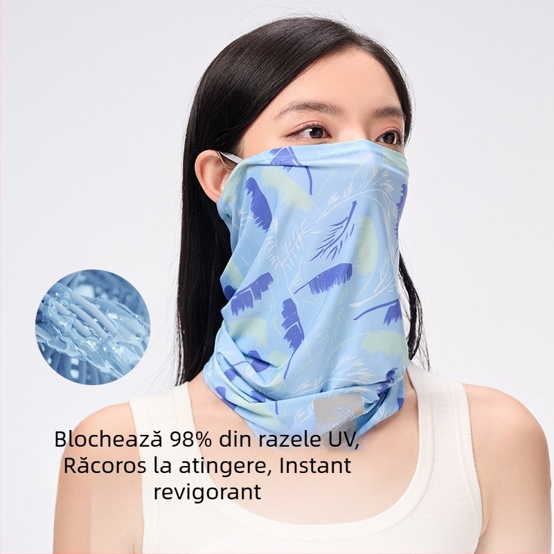 Fular de cap pentru exterior - protecţie solară, rezistent la vânt și nisip, model floral, amestec poliester/spandex, unisex; potrivit pentru ciclism și drumeții