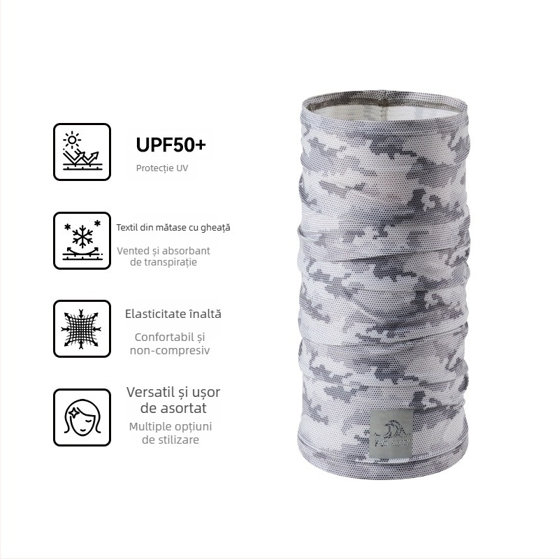 Fular de cap pentru exterior - protecţie solară, rezistent la vânt și nisip, model floral, amestec poliester/spandex, unisex; potrivit pentru ciclism și drumeții