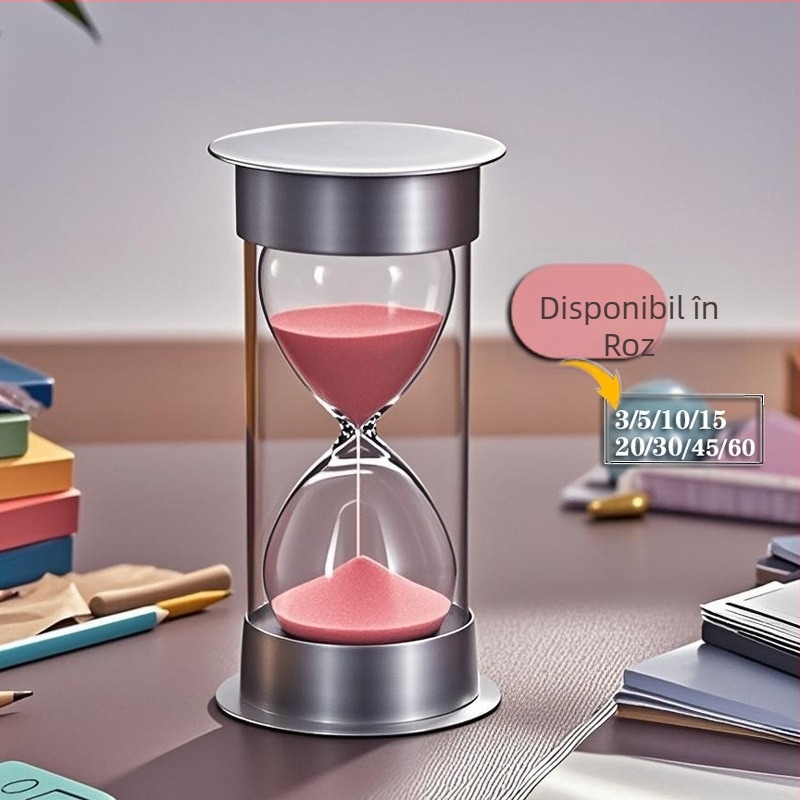 Cronometru cu clepsidră de bucătărie, anti-cădere, 5/10/30 minute, sticlă suflată, stil chinezesc, ornament de birou de la Morning Tide