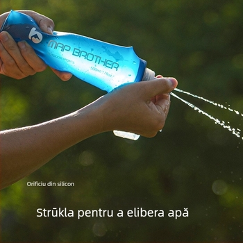 Geantă de apă moale pliabilă pentru sport, 250 ml, TPU, material impermeabil, potrivită pentru alergare, drumeții, pescuit și camping