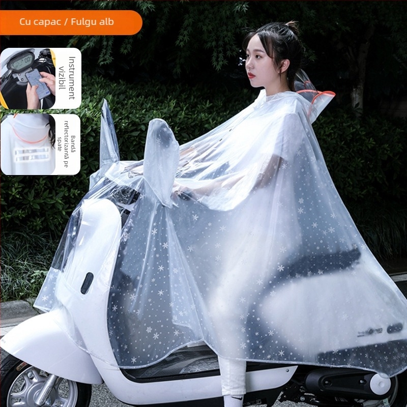 Poncho pentru motocicletă și vehicul electric, țesătură PVC, grosime normală, pentru 1 adult