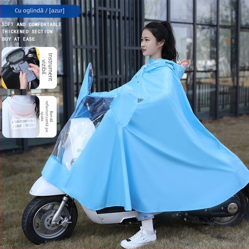 Poncho pentru motocicletă și vehicul electric, țesătură PVC, grosime normală, pentru 1 adult
