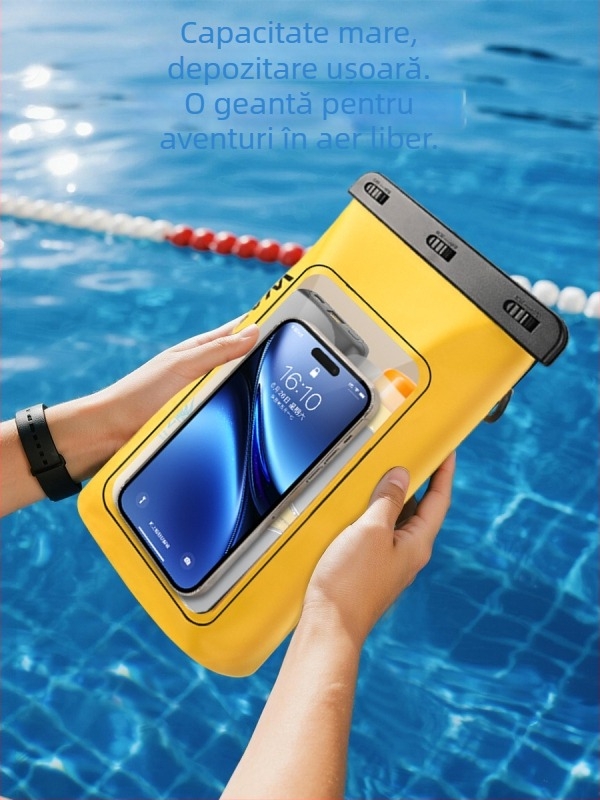 Geantă impermeabilă pentru telefon cu ecran tactil, PVC, capacitate 2 L, stil outdoor