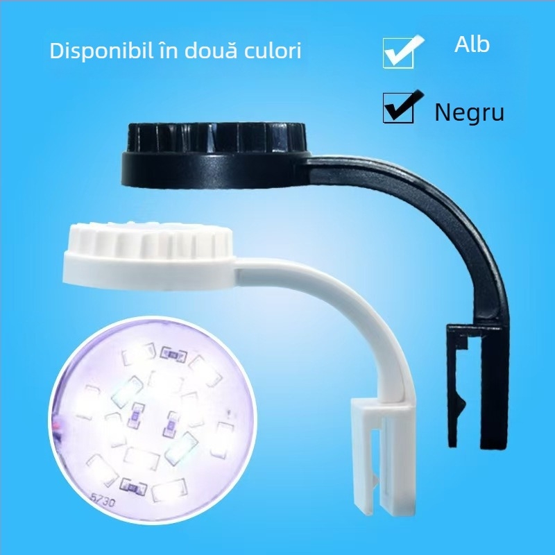 Lampa pentru acvariu cu spectru complet, USB clip-on, pentru plante acvatice, Betta și coral, 5W ABS