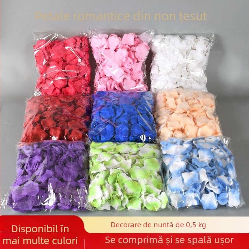 Pachet cu petale de trandafir false pentru logodnă și nuntă, material nețesut, ambalaj simplu, brand Rusen Wedding