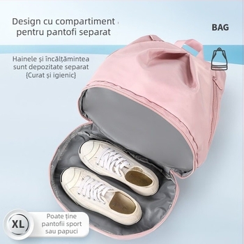 Rucsac de fitness cu separare uscat-umed, impermeabil, capacitate mare, din Oxford