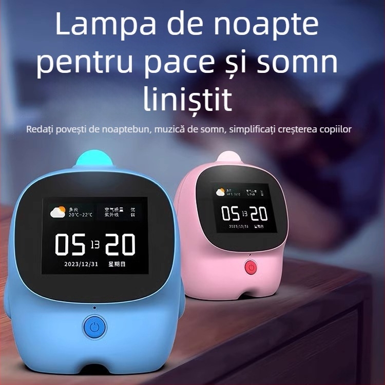 Ceas de alarmă inteligent cu ecran tactil și control vocal pentru elevi — afișaj LED, alarmă, cronograf, numărătoare înapoi, reîncărcabil.