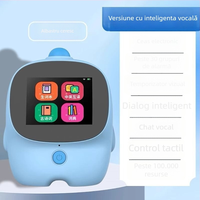 Ceas de alarmă inteligent cu ecran tactil și control vocal pentru elevi — afișaj LED, alarmă, cronograf, numărătoare înapoi, reîncărcabil.