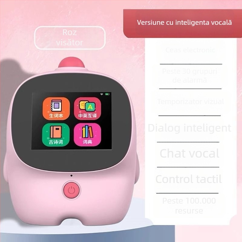 Ceas de alarmă inteligent cu ecran tactil și control vocal pentru elevi — afișaj LED, alarmă, cronograf, numărătoare înapoi, reîncărcabil.