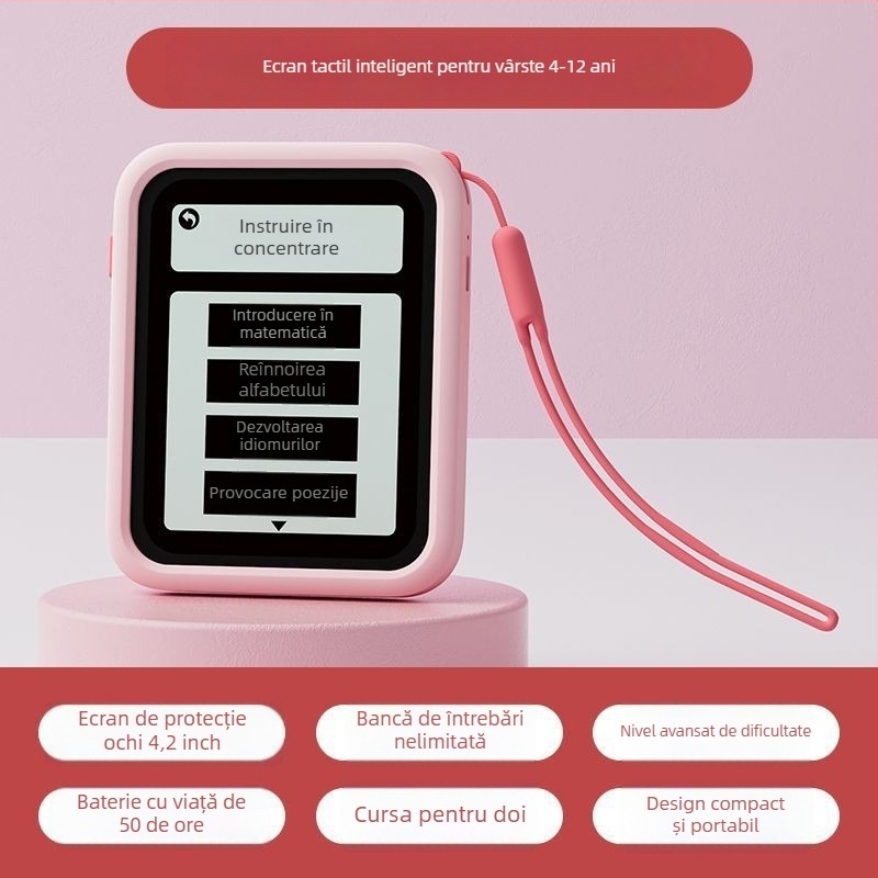 Ceas de alarmă inteligent cu ecran tactil și control vocal pentru elevi — afișaj LED, alarmă, cronograf, numărătoare înapoi, reîncărcabil.