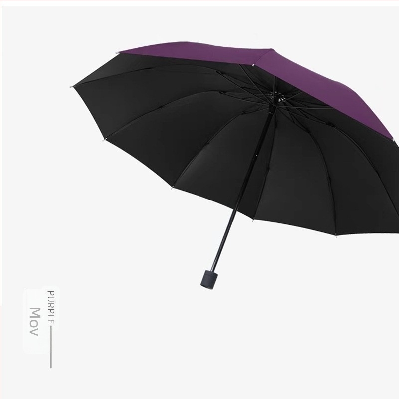 Umbrelă pliabilă, deschidere și închidere manuală, schelet metalic cu 12 brațe, protecție UV UPF50+, impermeabilă