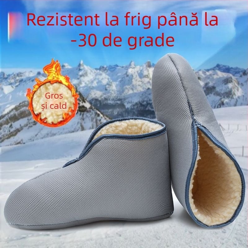 Liner de șosetă din lână de filc pentru cizme de iarnă și pantofi de apă, căptușit cu fleece, cald