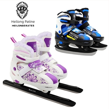 Ghete cu patine Black Dragon pentru începători, pentru bărbați și femei, partea superioară din PVC, talpa PVC, lamă din oțel carbon, potrivite pentru patinaj viteză și artistic