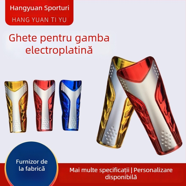 Protecții de gambe ușoare cu curele pentru fotbal – respirabile, din plastic, pentru copii și adulți