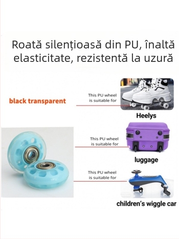 Set roți patine – roți PU, poliuretan, cu rulmenți, utilizare universală