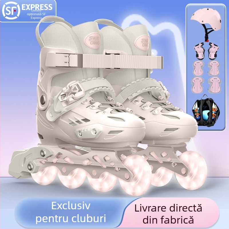 SWAY T9 Patine cu Role pentru copii, antrenament, cadru din aliaj de aluminiu integrat, partea superioară PP