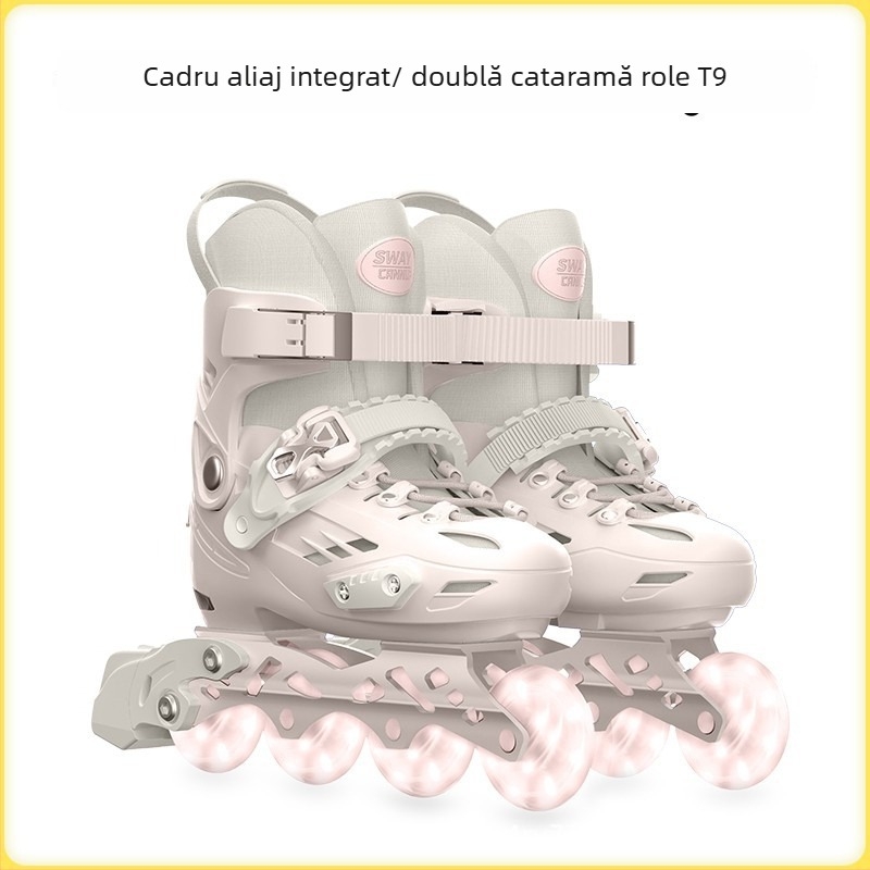 SWAY T9 Patine cu Role pentru copii, antrenament, cadru din aliaj de aluminiu integrat, partea superioară PP