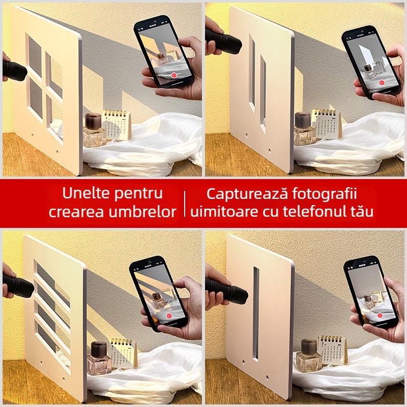 Placă de iluminare și umbre – recuzită pentru fotografierea produselor, natură statică în interior, proiecție