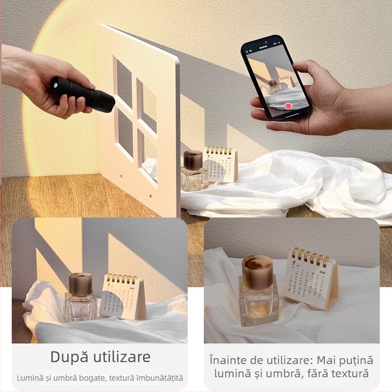 Placă de iluminare și umbre – recuzită pentru fotografierea produselor, natură statică în interior, proiecție