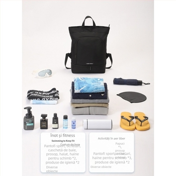 Rucsac impermeabil pentru sporturi acvatice (Material: PU; Căptușeală: poliester; Funcții: impermeabil, respirabil, separare uscat–udat)