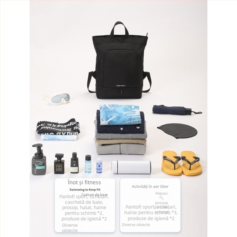 Rucsac impermeabil pentru sporturi acvatice (Material: PU; Căptușeală: poliester; Funcții: impermeabil, respirabil, separare uscat–udat)