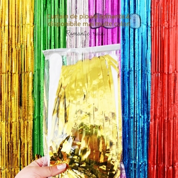 Accesorii de decor pentru scenă: Rain Silk Curtain cu ciucuri pentru fundal de petrecere și nuntă; material panglică; potrivit pentru petreceri sau concerte; cadou disponibil