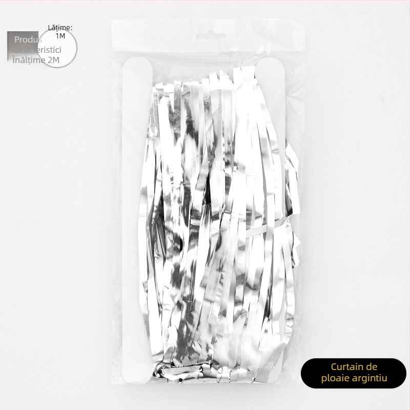 Accesorii de decor pentru scenă: Rain Silk Curtain cu ciucuri pentru fundal de petrecere și nuntă; material panglică; potrivit pentru petreceri sau concerte; cadou disponibil