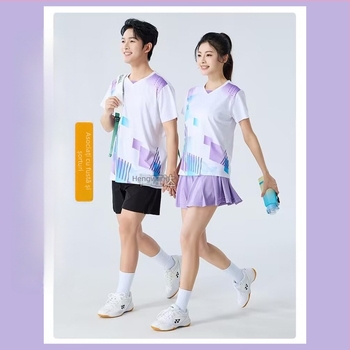 Top de antrenament unisex, uscat rapid, pentru badminton și tenis de masă – țesătură poliester, respirabil, anti-alunecare, protecție solară