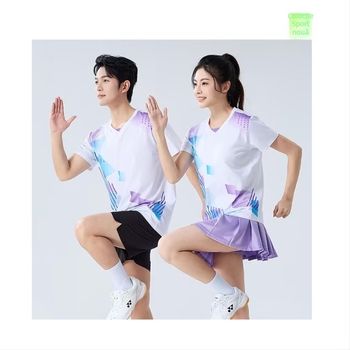 Top de antrenament unisex, uscat rapid, pentru badminton și tenis de masă – țesătură poliester, respirabil, anti-alunecare, protecție solară