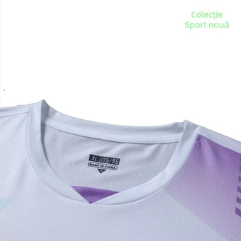 Top de antrenament unisex, uscat rapid, pentru badminton și tenis de masă – țesătură poliester, respirabil, anti-alunecare, protecție solară