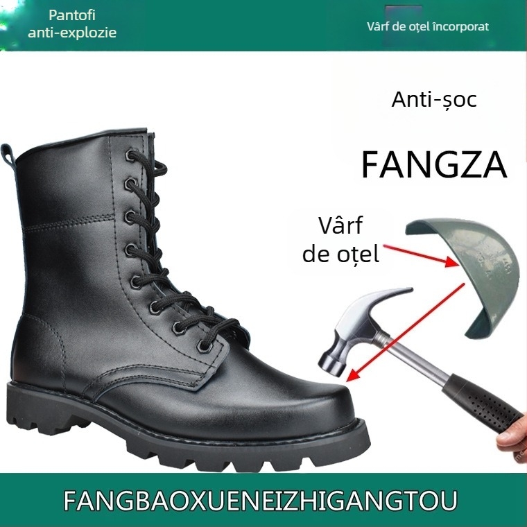 Ghete unisex din lână, căptușite cu catifea, înalte, cu vârf din oțel și talpă din oțel (Vârf din oțel, Talpă din oțel, Căptușite cu catifea, Înălțime, Iarnă)