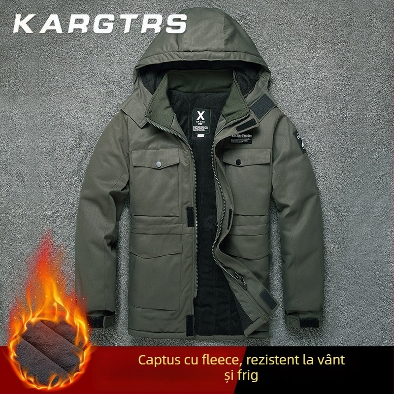 Palton de iarnă pentru lucru, 95% bumbac, căptușeală groasă, rezistent la foc, pentru atelier de sudură