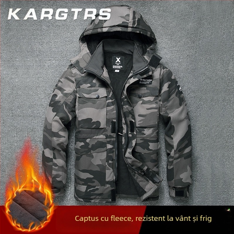 Palton de iarnă pentru lucru, 95% bumbac, căptușeală groasă, rezistent la foc, pentru atelier de sudură