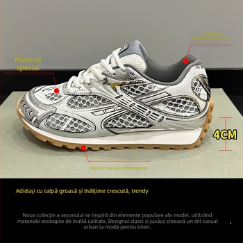 Pantofi sport casual pentru femei, cu înălțimea gleznei 3–7 cm, toc mic 1–3 cm, exterior din superfibră, talpă din cauciuc și căptușire interioară PU.