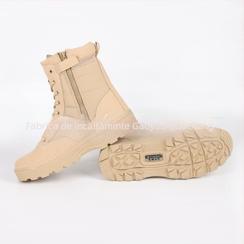 Ghete de drumeție unisex, înalte, cu model camuflaj, din țesătură Oxford