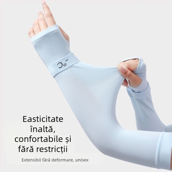 Manșete de protecție solară din mătase de gheață pentru ciclism în aer liber, protecție UV, respirabile, fără cusături (Material: mătase de gheață; Componență: nailon; Conținut 81–95%)